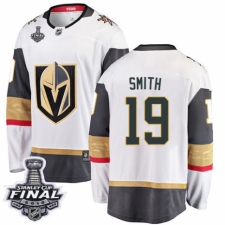 Men's Vegas Golden Knights #19 Reilly Smith Authentic White Away Fanatics Branded Breakaway 2018 Stanley Cup Final NHL Jersey