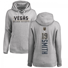 NHL Women's Adidas Vegas Golden Knights #19 Reilly Smith Gray Backer Pullover Hoodie