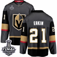 Men's Vegas Golden Knights #21 Cody Eakin Authentic Black Home Fanatics Branded Breakaway 2018 Stanley Cup Final NHL Jersey