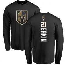 NHL Adidas Vegas Golden Knights #21 Cody Eakin Black Backer Long Sleeve T-Shirt
