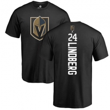 NHL Adidas Vegas Golden Knights #24 Oscar Lindberg Black Backer T-Shirt