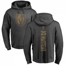 NHL Adidas Vegas Golden Knights #25 Stefan Matteau Charcoal One Color Backer Pullover Hoodie
