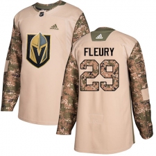 Youth Adidas Vegas Golden Knights #29 Marc-Andre Fleury Authentic Camo Veterans Day Practice NHL Jersey