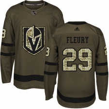 Youth Adidas Vegas Golden Knights #29 Marc-Andre Fleury Authentic Green Salute to Service NHL Jersey