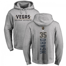 NHL Adidas Vegas Golden Knights #35 Oscar Dansk Gray Backer Pullover Hoodie