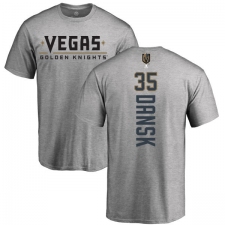 NHL Adidas Vegas Golden Knights #35 Oscar Dansk Gray Backer T-Shirt