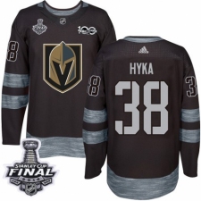 Men's Adidas Vegas Golden Knights #38 Tomas Hyka Authentic Black 1917-2017 100th Anniversary 2018 Stanley Cup Final NHL Jersey