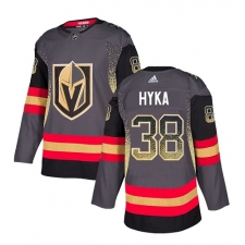 Men's Adidas Vegas Golden Knights #38 Tomas Hyka Authentic Black Drift Fashion NHL Jersey
