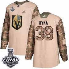 Youth Adidas Vegas Golden Knights #38 Tomas Hyka Authentic Camo Veterans Day Practice 2018 Stanley Cup Final NHL Jersey