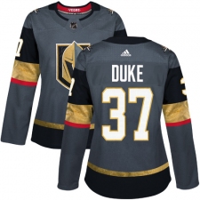 Women's Adidas Vegas Golden Knights #37 Reid Duke Authentic Gray Home NHL Jersey