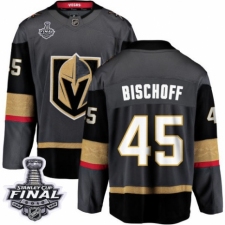Men's Vegas Golden Knights #45 Jake Bischoff Authentic Black Home Fanatics Branded Breakaway 2018 Stanley Cup Final NHL Jersey