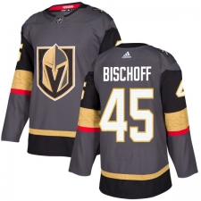 Youth Adidas Vegas Golden Knights #45 Jake Bischoff Authentic Gray Home NHL Jersey