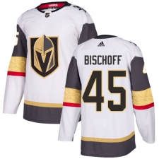 Youth Adidas Vegas Golden Knights #45 Jake Bischoff Authentic White Away NHL Jersey