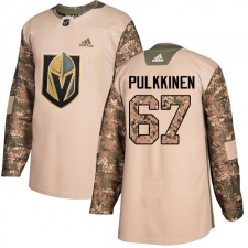 Men's Adidas Vegas Golden Knights #67 Teemu Pulkkinen Authentic Camo Veterans Day Practice NHL Jersey