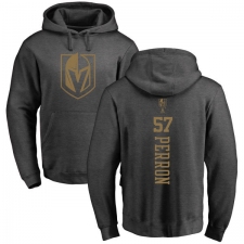 NHL Adidas Vegas Golden Knights #57 David Perron Charcoal One Color Backer Pullover Hoodie