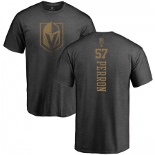 NHL Adidas Vegas Golden Knights #57 David Perron Charcoal One Color Backer T-Shirt