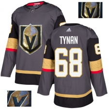 Men's Adidas Vegas Golden Knights #68 T.J. Tynan Authentic Gray Fashion Gold NHL Jersey