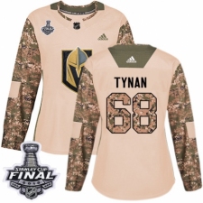 Women's Adidas Vegas Golden Knights #68 T.J. Tynan Authentic Camo Veterans Day Practice 2018 Stanley Cup Final NHL Jersey