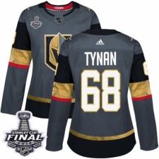 Women's Adidas Vegas Golden Knights #68 T.J. Tynan Authentic Gray Home 2018 Stanley Cup Final NHL Jersey