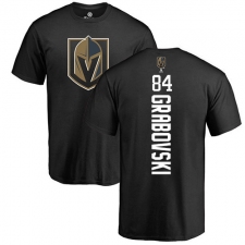 NHL Adidas Vegas Golden Knights #84 Mikhail Grabovski Black Backer T-Shirt