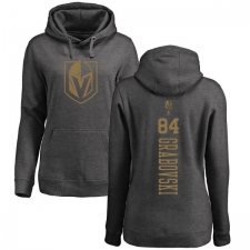 NHL Women's Adidas Vegas Golden Knights #84 Mikhail Grabovski Charcoal One Color Backer Pullover Hoodie