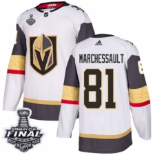 Men's Adidas Vegas Golden Knights #81 Jonathan Marchessault Authentic White Away 2018 Stanley Cup Final NHL Jersey
