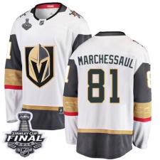 Men's Vegas Golden Knights #81 Jonathan Marchessault Authentic White Away Fanatics Branded Breakaway 2018 Stanley Cup Final NHL Jersey