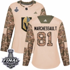 Women's Adidas Vegas Golden Knights #81 Jonathan Marchessault Authentic Camo Veterans Day Practice 2018 Stanley Cup Final NHL Jersey
