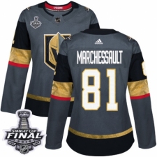 Women's Adidas Vegas Golden Knights #81 Jonathan Marchessault Authentic Gray Home 2018 Stanley Cup Final NHL Jersey