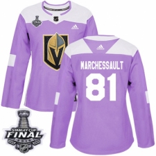 Women's Adidas Vegas Golden Knights #81 Jonathan Marchessault Authentic Purple Fights Cancer Practice 2018 Stanley Cup Final NHL Jersey