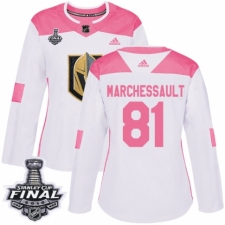 Women's Adidas Vegas Golden Knights #81 Jonathan Marchessault Authentic White/Pink Fashion 2018 Stanley Cup Final NHL Jersey