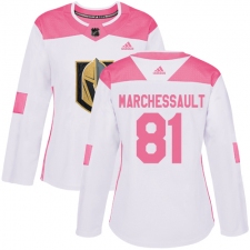 Women's Adidas Vegas Golden Knights #81 Jonathan Marchessault Authentic White/Pink Fashion NHL Jersey