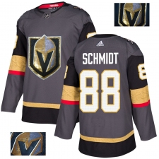 Men's Adidas Vegas Golden Knights #88 Nate Schmidt Authentic Gray Fashion Gold NHL Jersey