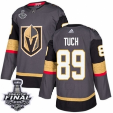 Men's Adidas Vegas Golden Knights #89 Alex Tuch Authentic Gray Home 2018 Stanley Cup Final NHL Jersey