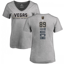NHL Women's Adidas Vegas Golden Knights #89 Alex Tuch Gray Backer Slim Fit V-Neck T-Shirt