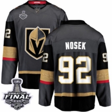 Youth Vegas Golden Knights #92 Tomas Nosek Authentic Black Home Fanatics Branded Breakaway 2018 Stanley Cup Final NHL Jersey