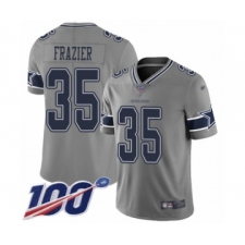 Men's Dallas Cowboys #35 Kavon Frazier Limited Gray Inverted Legend 100th Season Football Jersey