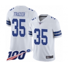 Men's Dallas Cowboys #35 Kavon Frazier White Vapor Untouchable Limited Player 100th Season Football Jersey