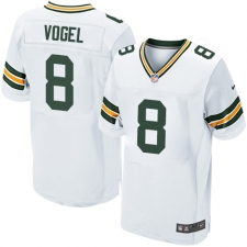 Men's Nike Green Bay Packers #8 Justin Vogel Elite White NFL Jersey