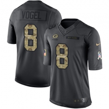 Men's Nike Green Bay Packers #8 Justin Vogel Limited Black 2016 Salute to Service NFL Jersey