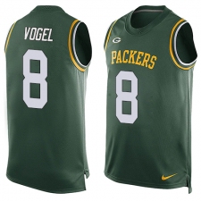 Men's Nike Green Bay Packers #8 Justin Vogel Limited Green Player Name & Number Tank Top NFL Jersey