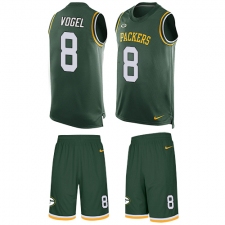 Men's Nike Green Bay Packers #8 Justin Vogel Limited Green Tank Top Suit NFL Jersey