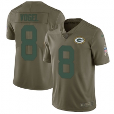 Youth Nike Green Bay Packers #8 Justin Vogel Limited Olive 2017 Salute to Service NFL Jersey