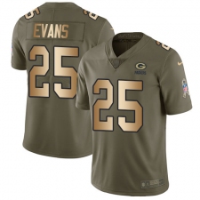 Youth Nike Green Bay Packers #25 Marwin Evans Limited Olive/Gold 2017 Salute to Service NFL Jersey