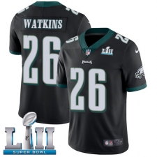 Men's Nike Philadelphia Eagles #26 Jaylen Watkins Black Alternate Vapor Untouchable Limited Player Super Bowl LII NFL Jersey