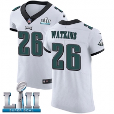 Men's Nike Philadelphia Eagles #26 Jaylen Watkins White Vapor Untouchable Elite Player Super Bowl LII NFL Jersey