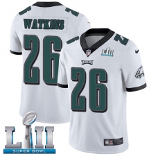 Men's Nike Philadelphia Eagles #26 Jaylen Watkins White Vapor Untouchable Limited Player Super Bowl LII NFL Jersey