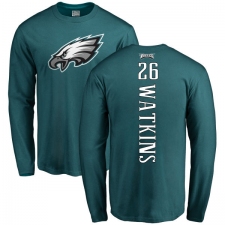 Nike Philadelphia Eagles #26 Jaylen Watkins Green Backer Long Sleeve T-Shirt