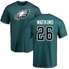 Nike Philadelphia Eagles #26 Jaylen Watkins Green Name & Number Logo T-Shirt
