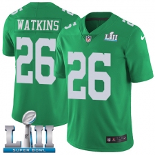Youth Nike Philadelphia Eagles #26 Jaylen Watkins Limited Green Rush Vapor Untouchable Super Bowl LII NFL Jersey